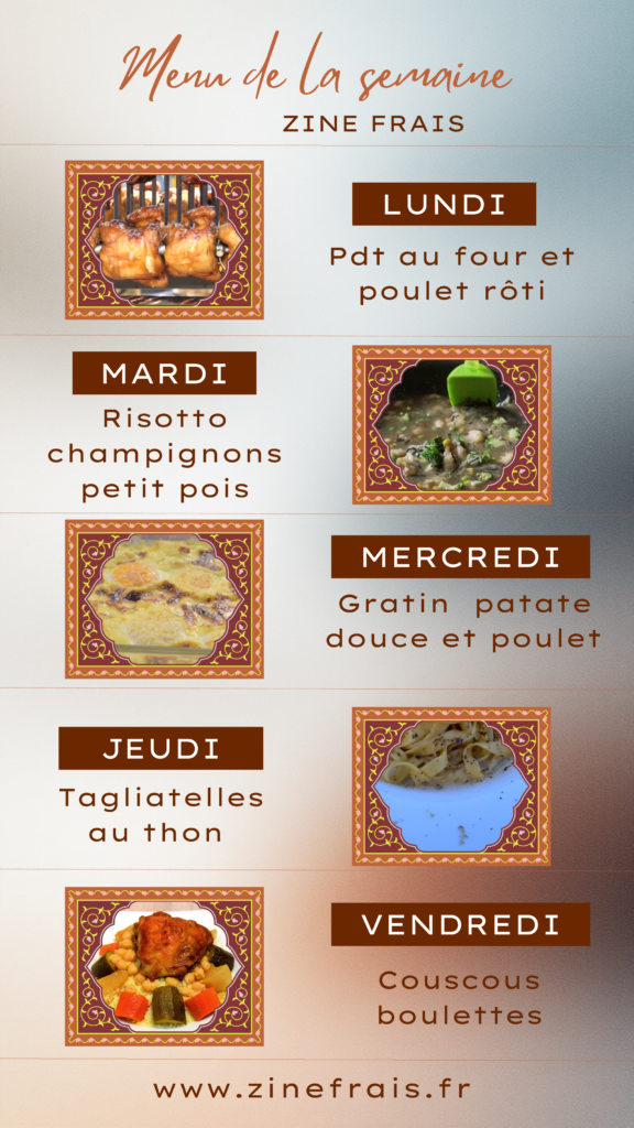 Menu de la semaine